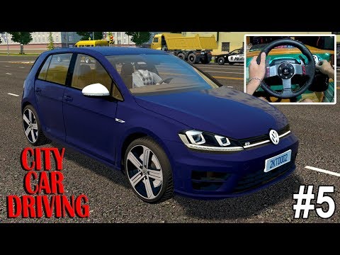 UBER DRIVER IN VOLKSWAGEN GOLF R - City Car Driving 1.5.9 W/Logitech G27 + Excelvan Q8 4K #5