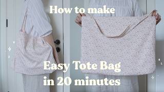DIY Easy Tote Bag in 20 Minutes | Beginner Sewing Tutorial