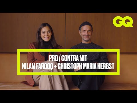 Christoph Maria Herbst und Nilam Farooq spielen Pro oder Contra | GQ Germany