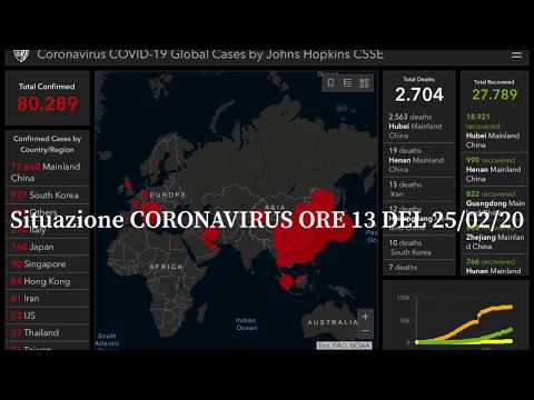 SITUAZIONE CORONAVIRUS ORE 13 DEL 25/02/20
