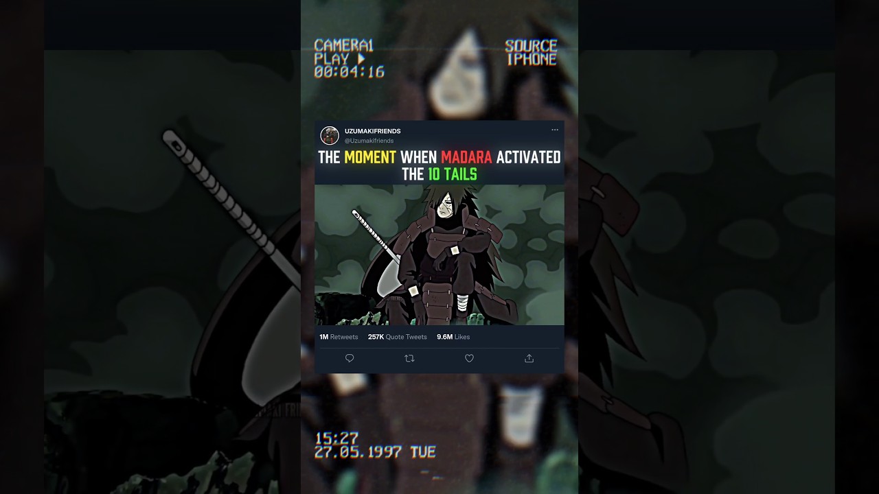 🤯 When MADARA Activated the 10 TAILS..🤯 #madara #10TAILS #narutoshippuden #animeshorts