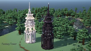 [マイクラ]ファンタジーな塔の作り方[Minecraft][tutorial][Tower]