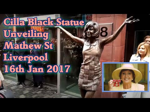 Cilla Black statue unveiled in Mathew St Liverpool 16-1-17