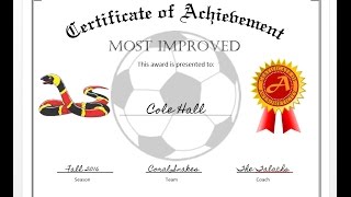 How to easily make a certificate of achievement award with MS Word