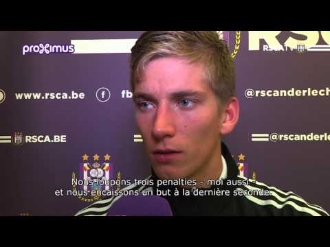 A disappointed Praet & Obradovic after the draw against KV Mechelen