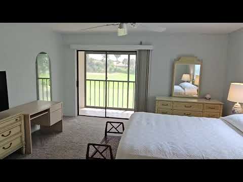 Furnished Annual 2 Bed, 2 Bath, 2nd Floor Condo centrally located to all of Venice and Venice Island - Golf course views, assigned covered parking, AND includes Cable/Internet, Water/Sewer! property video