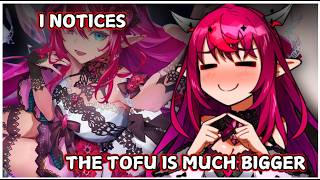 IRyS notices her tofu got so much Bigger in her SSR art