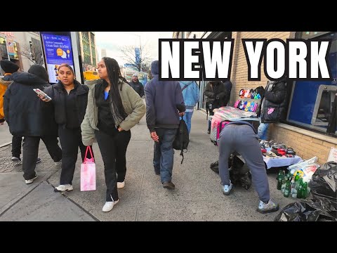 New York 4K Walk: Harlem - West to East 110th to 125th Manhattan walking tour