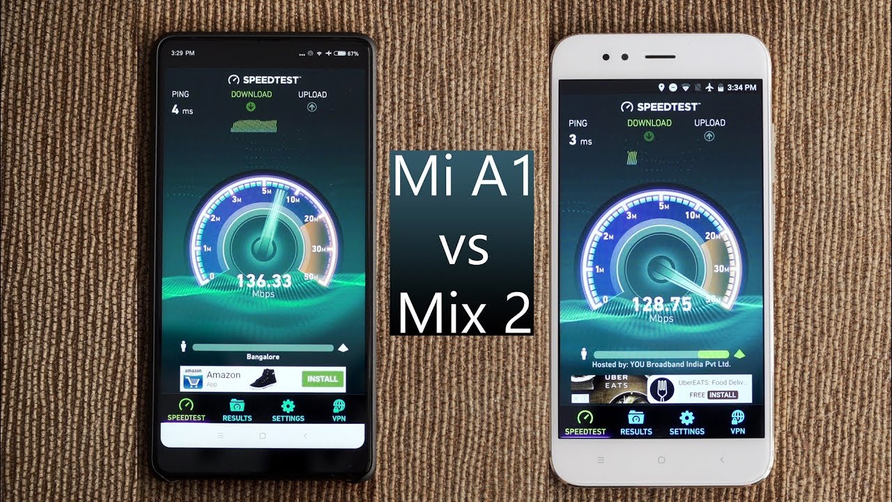Xiaomi Mi Mix 2 vs Mi A1 Speed Test Comparison