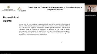 Módulo 5 (Tema 1) Uso del Catastro Multipropósito en la Formalización de la Propiedad Urbana