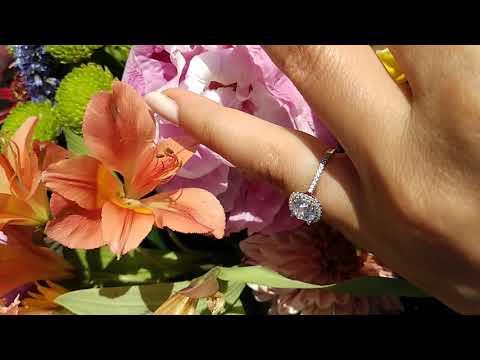 1.3 ct Square Halo Engagement Ring