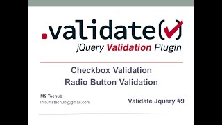 PART #9: RADIO BUTTON AND CHECKBOX VALIDATION USING JQUERY