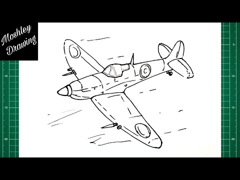 How to Draw a WW2 Spitfire Plane
