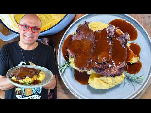 BRASATO al VINO ROSSO  e POLENTA  ricetta del brasato con la polenta