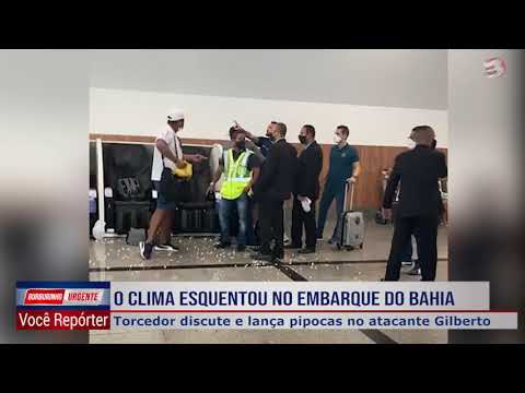 O clima esquentou no embarque do Bahia para São Paulo