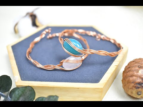Beebeecraft DIY bracelet with copper wire and jade beads