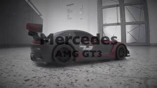 Ferngesteuertes Auto Test Mercedes AMG Gt3 drivt und rauchende Reifen