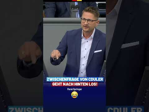 René Springer kontert perfekt und spricht Klartext! - AfD-Fraktion im Bundestag #migration