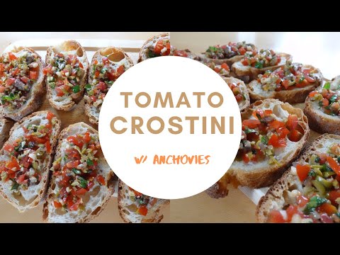 Tomato Crostini with Anchovies | Healthy Appetizer