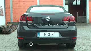 Video: FOX Edelstahl Sportauspuff VW Golf 6 Cabrio Video: FOX Edelstahl Sportauspuff VW Golf 6 Cabrio