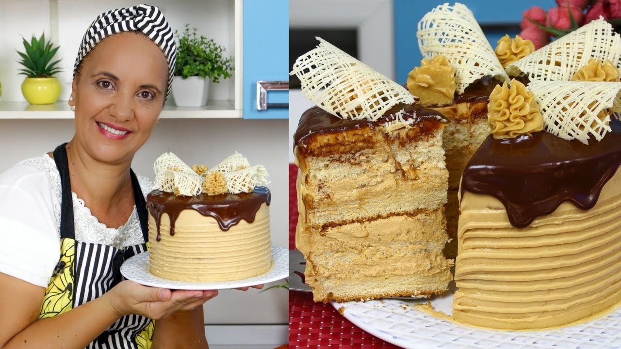 BOLO MOUSSE DE DOCE DE LEITE COM CARAMELO