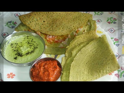 Easy Pesarattu Breakfast Recipe/How To Make 2 Pesarattu Recipe In Kannada/ 2 Types Pesarattu Recipe Video