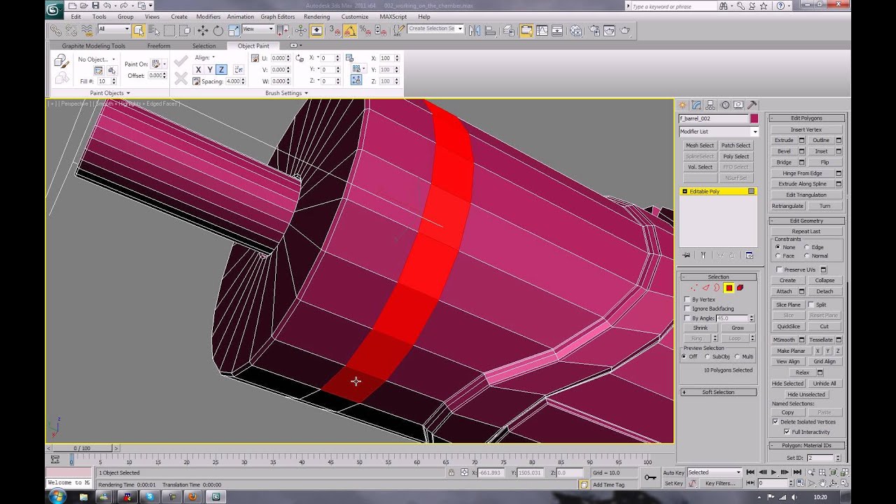 The Minigun Tutorial for 3ds Max - 003 detail on the barrel