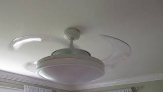 Fanaway Evo2 White Retractable 4-blade Lighting with Remote Ceiling Fan