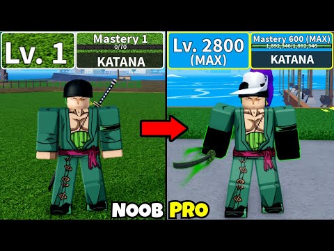 Beating Blox Fruits as Zoro Katana Only! Lvl 0 to Max Level Noob to Pro in Blox Fruits!
