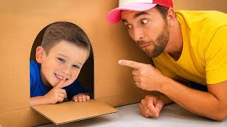 Mike plays hide and seek with Uncle at home