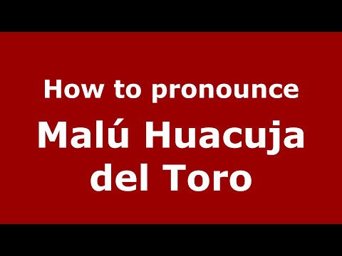 How do you say Malú Huacuja del Toro in Mexico (Mexican Spanish)? - PronounceNames.com