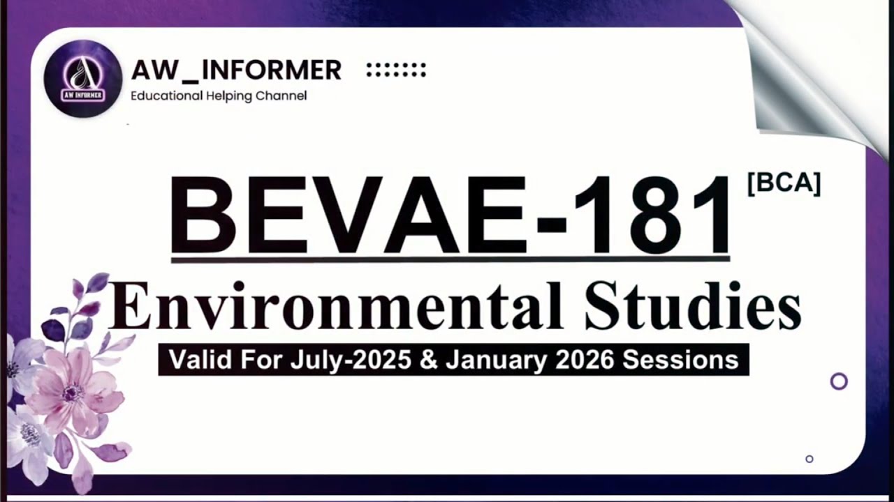 BEVAE 181 Solved Assignment 25–26 | BEVAE 181 Solved Assignment in English 25–26 | Free on #ignou