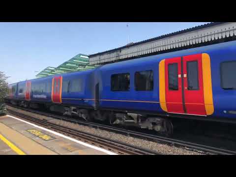 Class 450 and 444 combo passes Clapham Junction, London Waterloo - Portsmouth Harbour