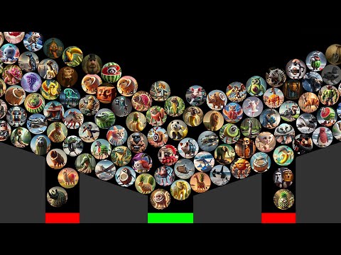 ALL 100 Italian Brainrot Animals Marble Race in Algodoo