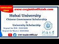 Hohai University CSC and University CSC Scholarship 2022-2023