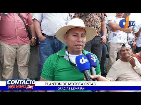 PLANTON DE MOTOTAXISTAS EN GRACIAS LEMPIRA