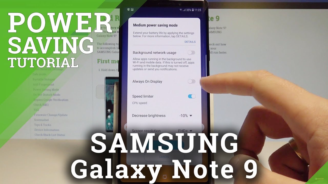How to Enable Power Saving Mode on SAMSUNG Galaxy Note 9 - Battery Saver in Galaxy