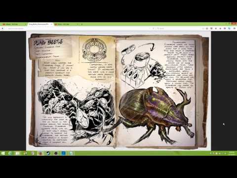 ARK Survival Evolved New Dino release: Dossier for Dung Beetle which Creates Oil and Fertilizer.
