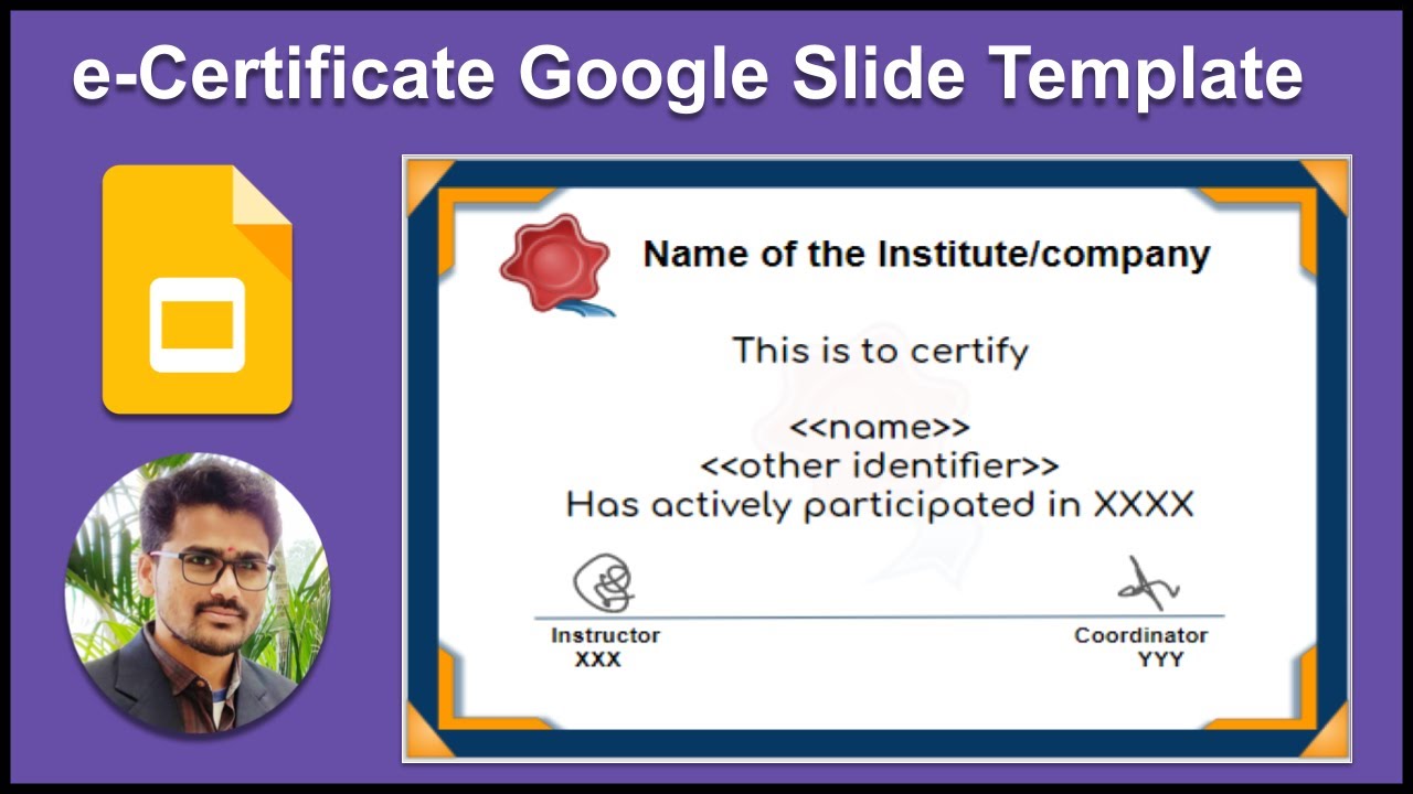 Simple e-Certificate Template using Google Slides - Part2