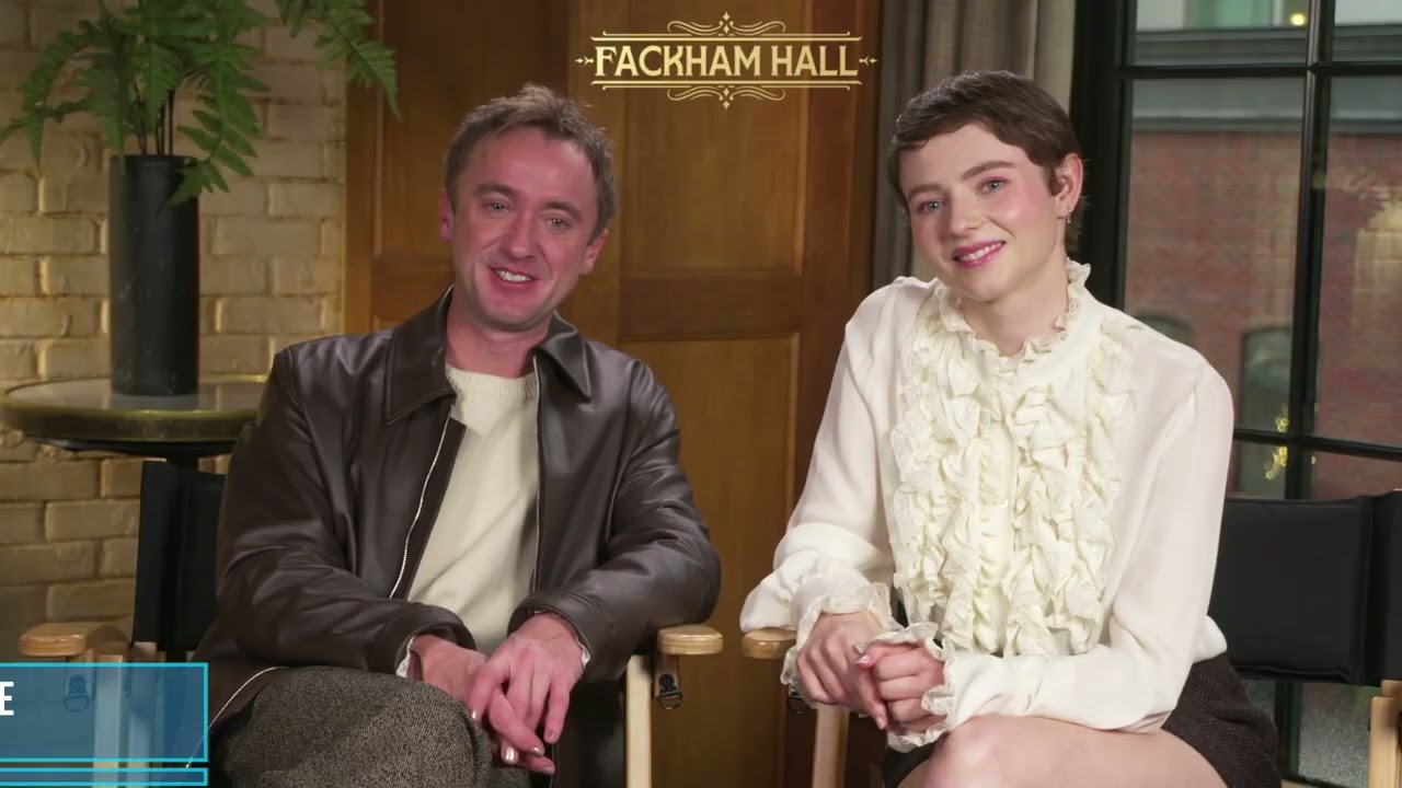 Tom Felton discusses his role in the 2025 slapstick comedy Fackham Hall, demonstrating his satirical humor and ability to engage in lighthearted yet provocative content suitable for the show's style.