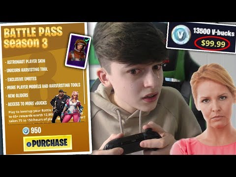 kid buys 100 of vbucks for season 3 battle pass - season 3 fortnite v bucks