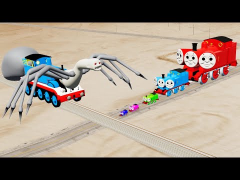 Choo Choo Charles Train Triple Head Big & Small Vs Cursed Thomas the Tank Engine EXE - BeamNG.Drive
