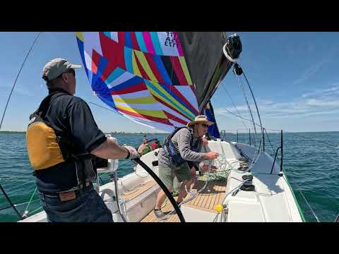 Gybing an Asymmetrical Spinnaker on a J/112e