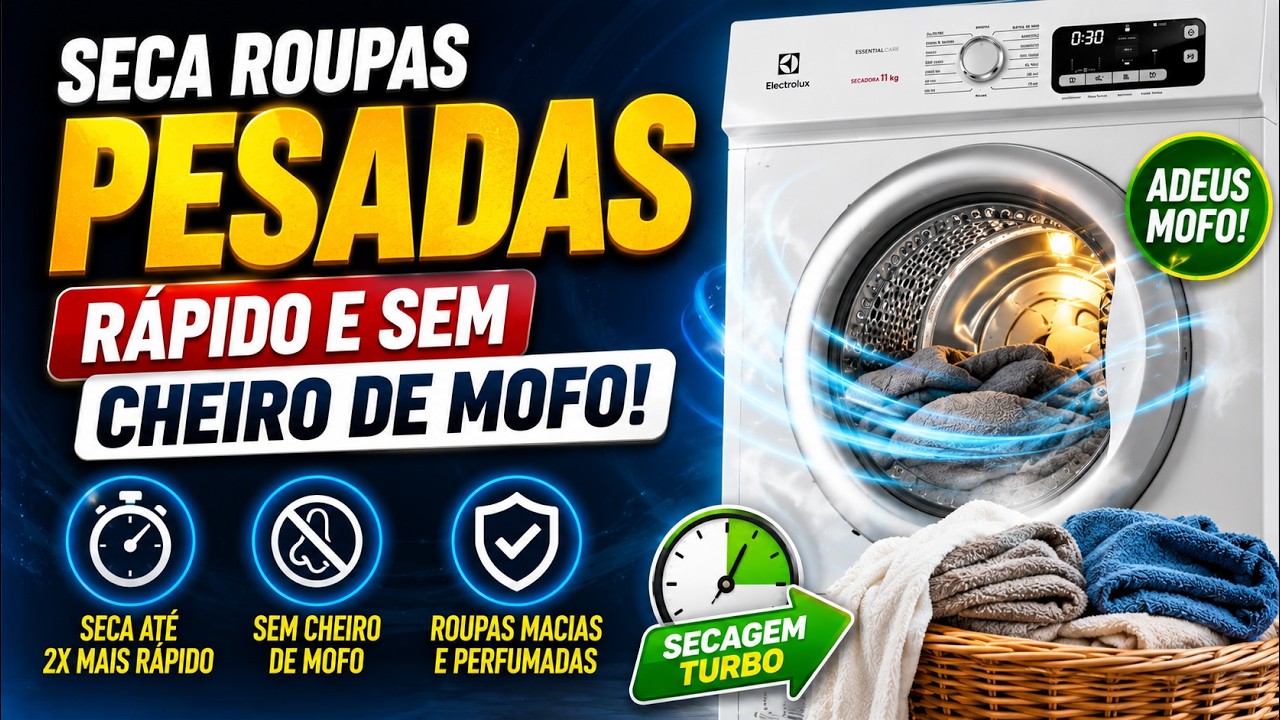 O segredo para secar roupas pesadas rápido e sem ficar com cheiro de mofo