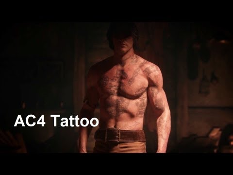 AC4紋身。愛德華-肯威。刺客信條4黑旗 (AC4 Tattoo. Edward Kenway. Assassin's Creed 4 Black Flag)