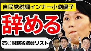 【小渕優子辞任】自民党税調インナー 売〇財務省議員リスト キシキン解説