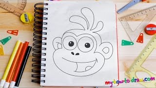 How to draw Boots from Dora - Easy step-by-step drawing lessons for kids