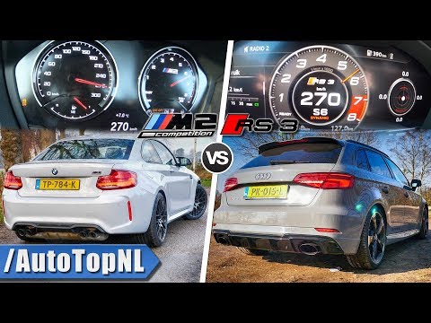 BMW M2 COMPETITION vs AUDI RS3 | ACCELERATION TOP SPEED & SOUND by AutoTopNL