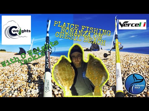 PLAICE FISHING BONANZA on CHESIL beach with C weights tackle #saltwaterfishing #vercelli #chesil