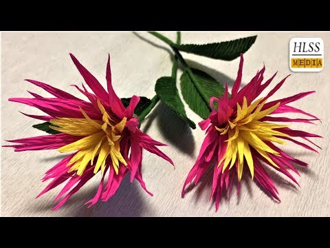 Super easy way to make paper flower| Crepe paper flower making tutorials| Paper crafts